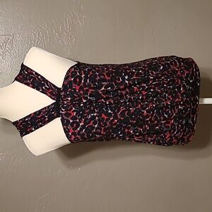 Michael Kors women's small Faux Halter Neck top SP black and red EUC
